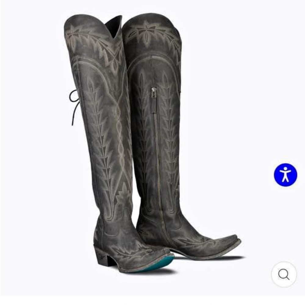Lane Lexington black cowboy boots